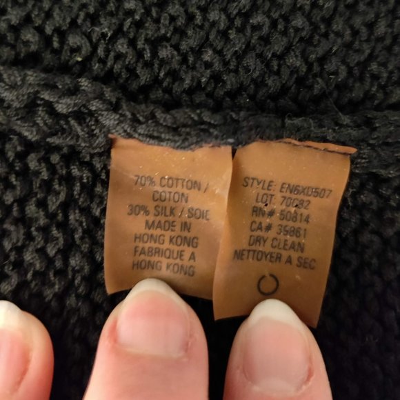 Elie Tahari Black Knit Silk/Cotton Cardigan Size Small - Picture 15 of 16